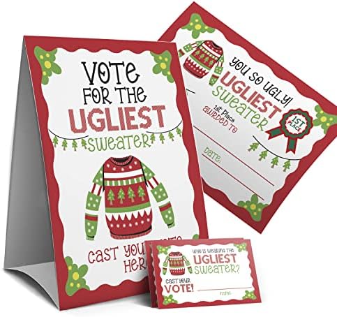 Ugly Christmas Sweater Voting Game Set 1