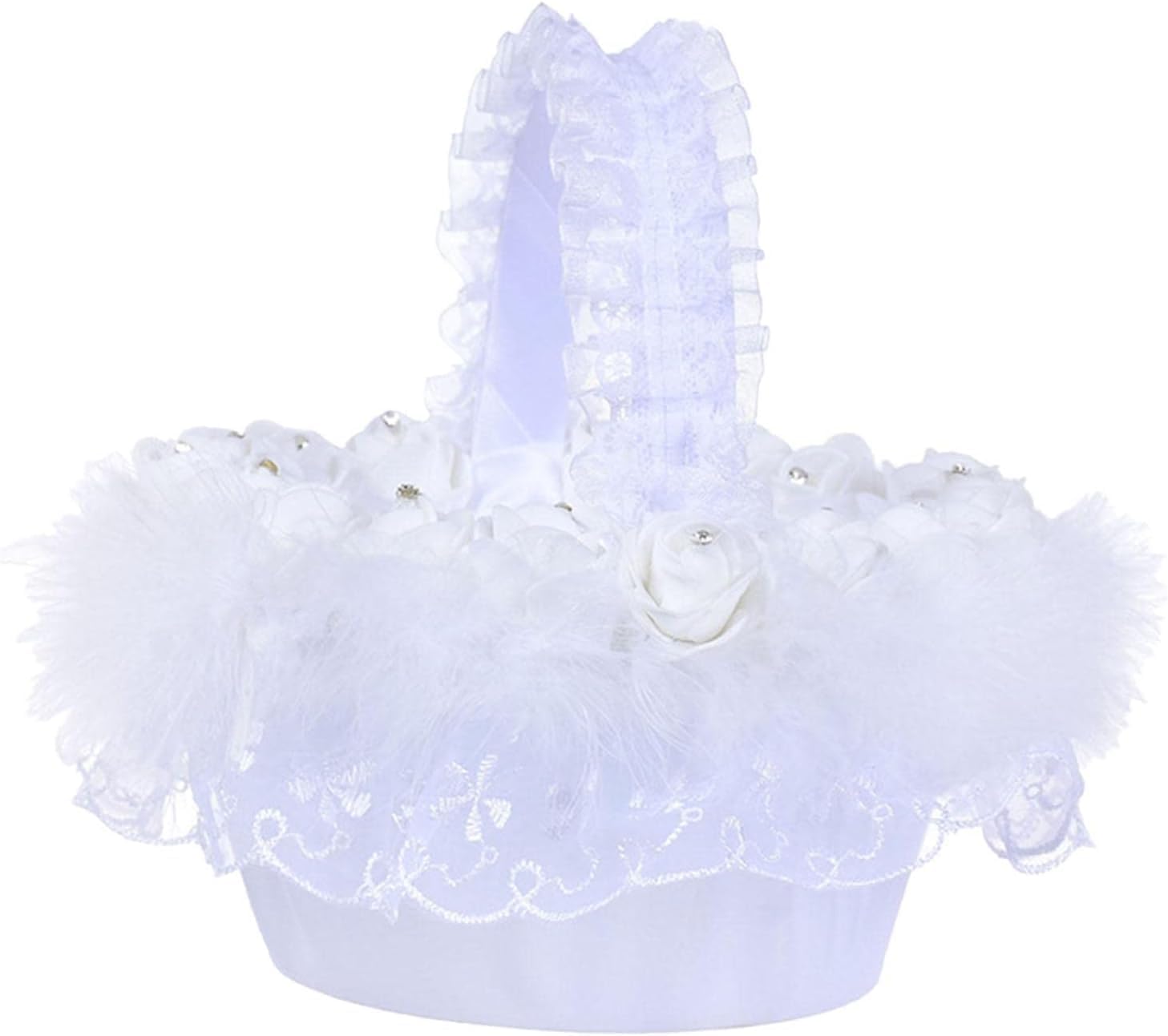 Wedding Flower Girl Basket White Candy Storage Basket