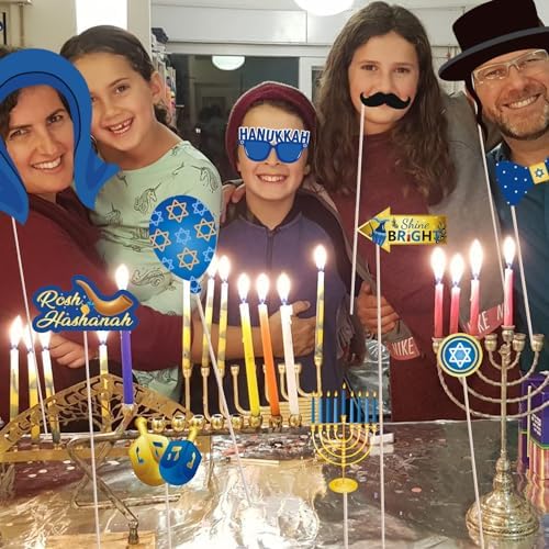 HOWAF 28pcs Happy Hanukkah Photo Booth Props Kit