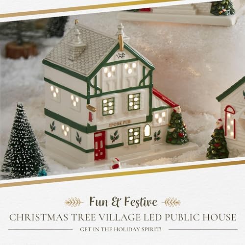 Spode Miniature Figural LED Christmas Village Public House