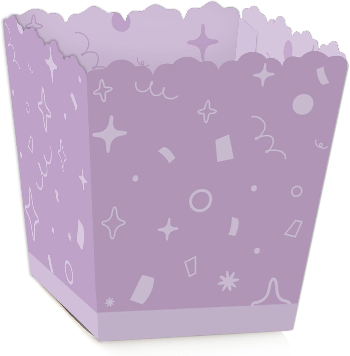 Big Dot of Happiness Purple Confetti Stars Mini Candy Boxes Set of 12