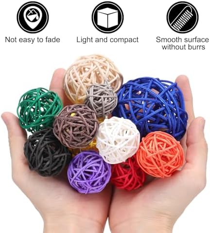 Uxcell 40 Pcs Wicker Rattan Decorative Balls