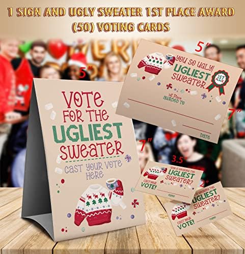 Ugly Christmas Sweater Voting Game Set
