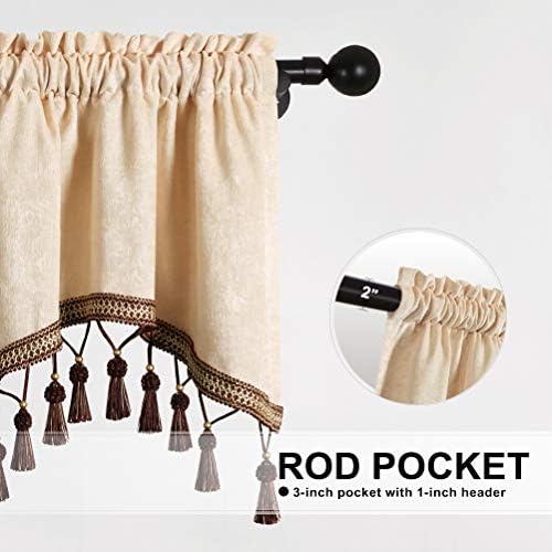 ELKCA Double-Sided Chenille Valance Panels Set of 2