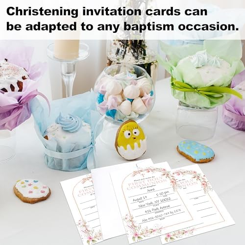 Baptism Invitation Set with 25 Cards and Envelopes