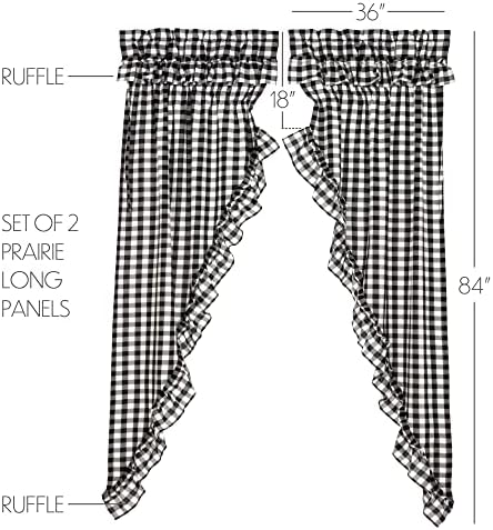 VHC Brands Black Buffalo Check Prairie Panels