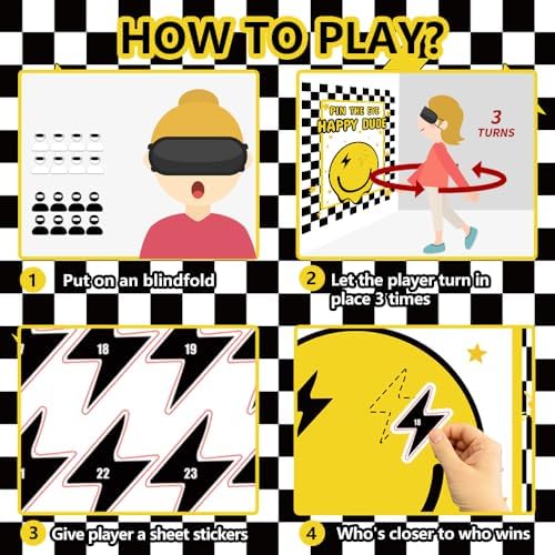 One Happy Dude Party Game with 24 Stickers