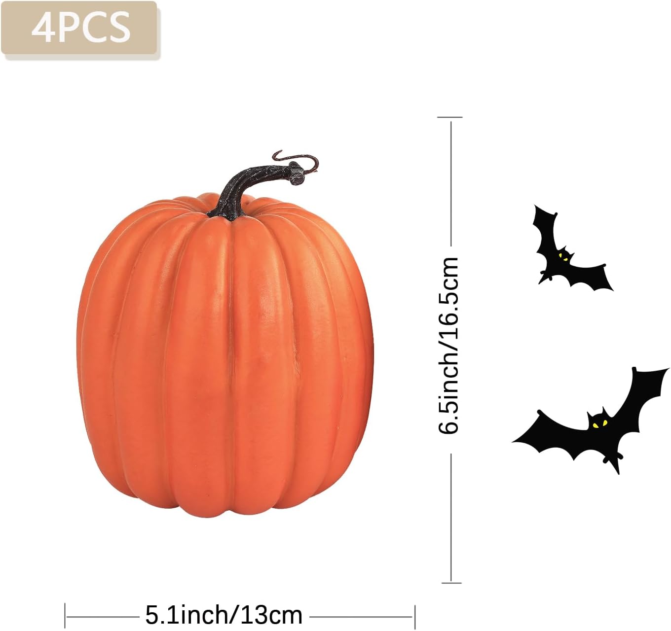 Artmag 6 Inch Artificial Pumpkins 4PCS for Fall Decor