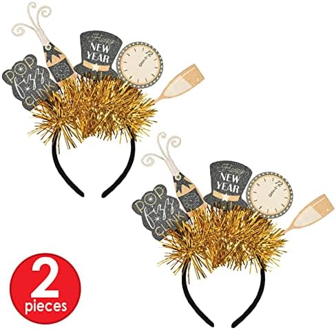 Beistle Happy New Year Headbands with Glitter and Stars