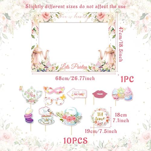 LaVenty Tea Party Photo Booth Props Frame