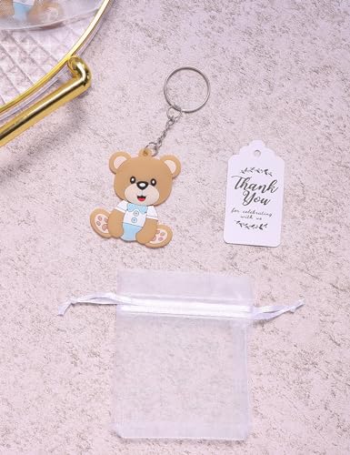 50 Set Animal Bear Keychain Favors for Baby Shower Christening Baptism