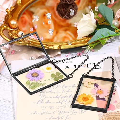 Landhoow 8 Pcs Double Glass Frame for Pressed Flowers