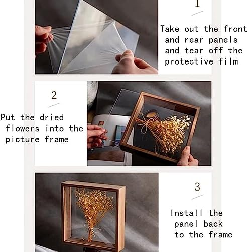8x12 Floating Photo Frame with Dried Flowers Display