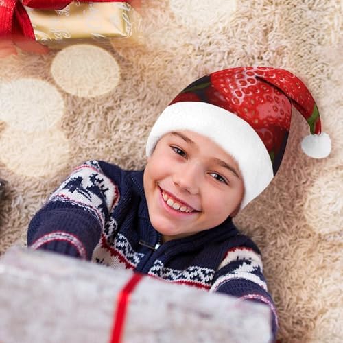 NWGHM Red Strawberry Santa Christmas Hat for Adults