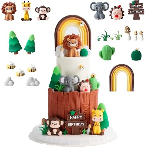 22pcs Wildlife Party Birthday Cake Decorations