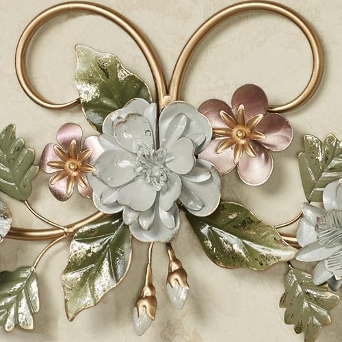 Touch of Class Flowering Charm Metal Wall Topper - Pink Gray Green Taupe Gold