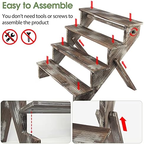 J Jackcube Design 4 Tier Rustic Wood Display Stand