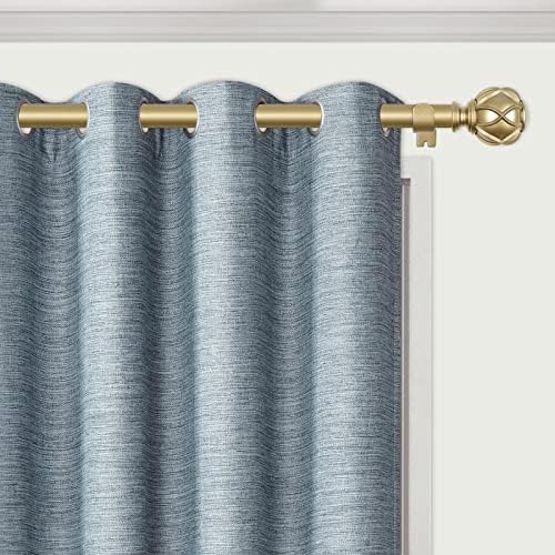 KAMANINA 1 Inch Curtain Rod Finials Set of 2 Warm Gold Netted Texture
