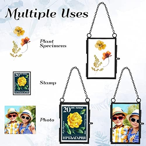 Landhoow 8 Pcs Double Glass Frame for Pressed Flowers