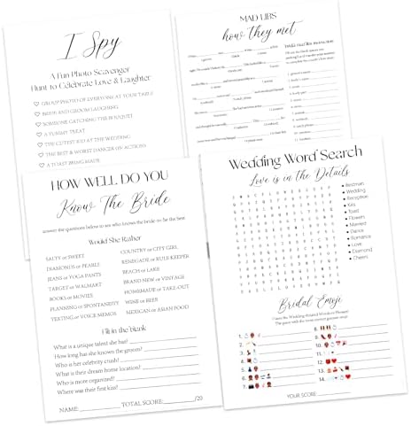 Leislite Bridal Shower Games for Guests