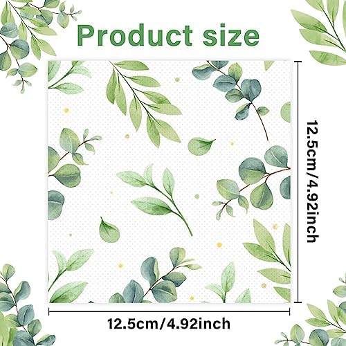 100PCS Eucalyptus Leaf Napkins Sage Green