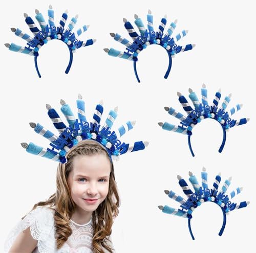 Menorah Headbands for Hanukkah 8 Pack