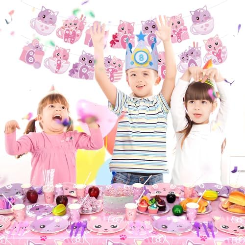 Cat Birthday Party Supplies Set for 20 Guests