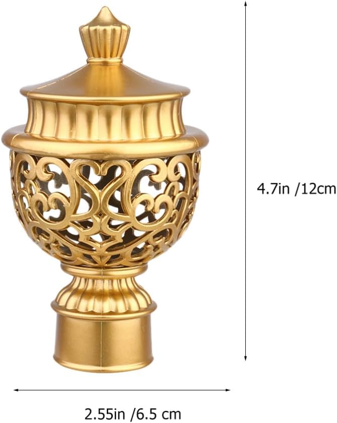 Zerodeko 6PCS Curtain Pole Ends with Golden Design