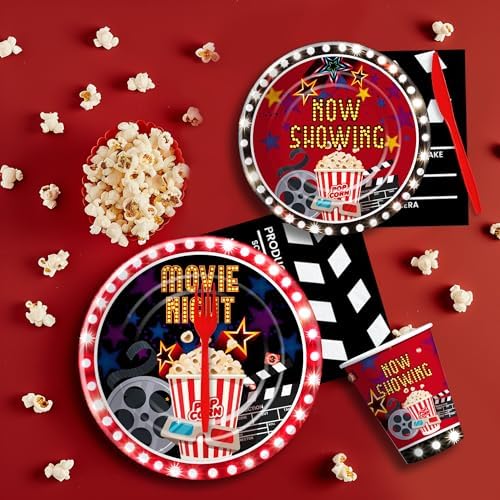 Xigejob Movie Night Tableware Set for 24 Guests