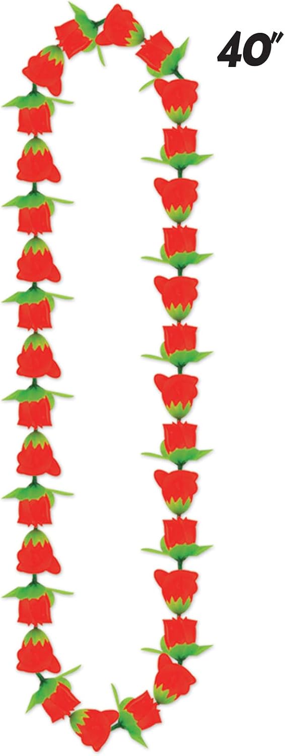 Beistle 4 Piece Fabric Rose Leis for Parties