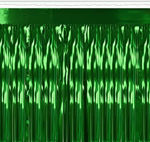 Beistle Green Metallic Fringe Table Skirt 30x14