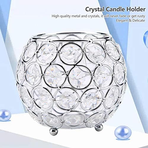 Crystal Candle Holder Round Bowl Tabletop Decor