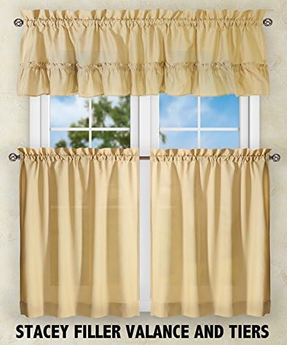Simple Comfort Ellis Curtain Stacey Valance 54x13 Inch Almond