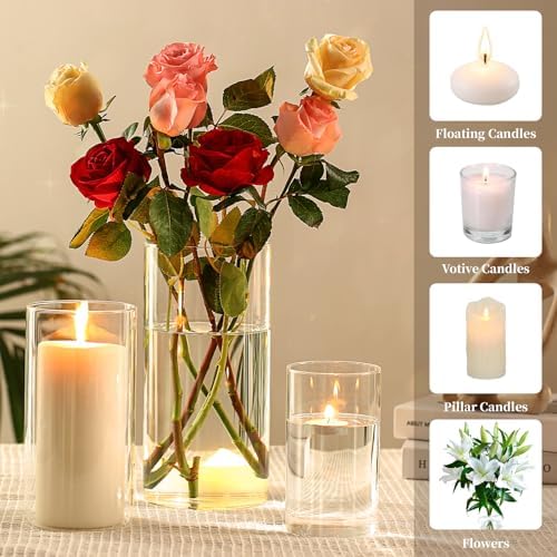 Hurricane Candle Holder Set of 6 Clear Glass Vase