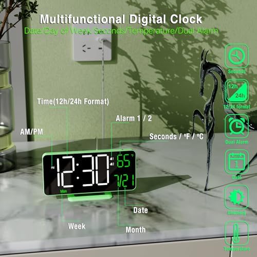 KOSUMOSU 67 Inch Digital Clock with Dual Alarms