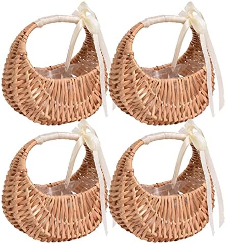 RXMORI 4PCS Flower Girl Baskets with Handles