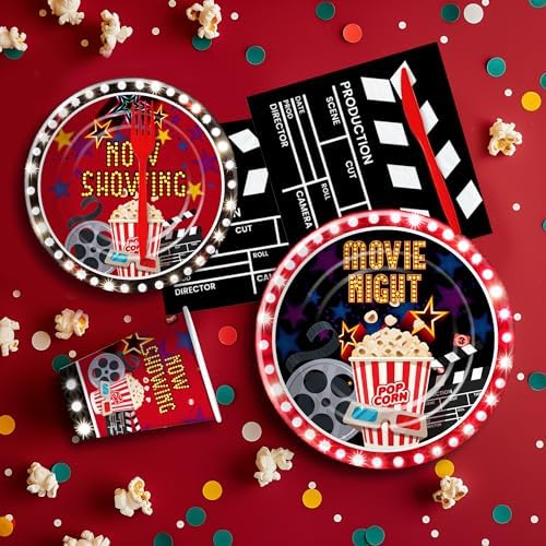 Xigejob Movie Night Tableware Set for 24 Guests