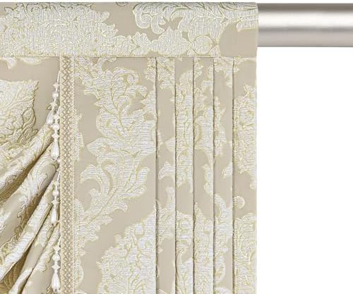 Loom and Mill Beige Jacquard Waterfall Valance 59 Inch 1 Panel