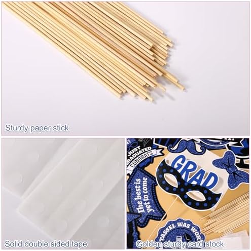 40pcs Graduation Photo Booth Props with Sticks