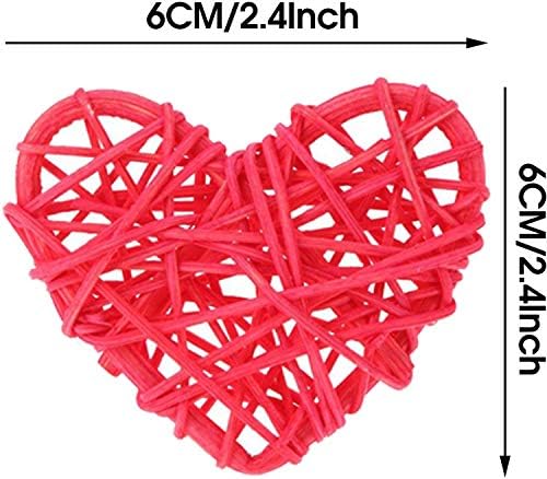 Kubert Natural Wicker Heart Shaped Decorative Balls