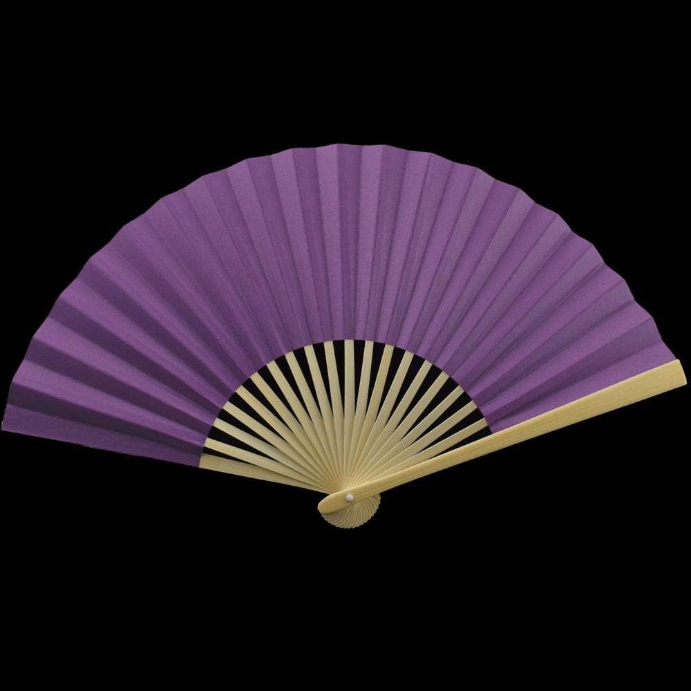 Quasimoon Paper Hand Fans 9-Inch Dark Purple 10-Pack