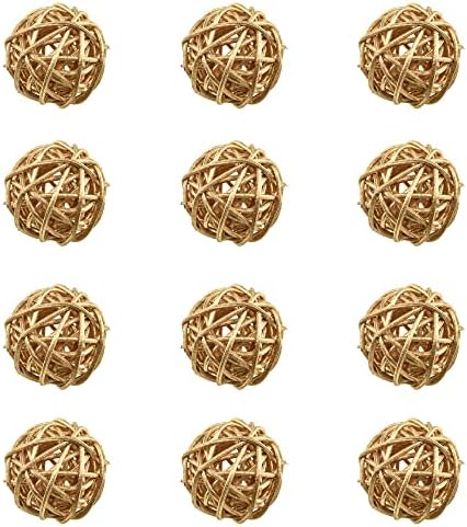 HAHIYO 40mm Rattan Balls 12PCS for Vase Filling Centerpiece