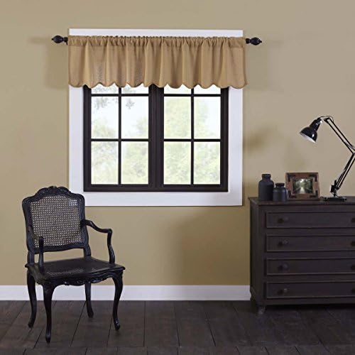 Burlap Scalloped Valance 16x72 for Farmhouse Decor