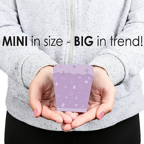 Big Dot of Happiness Purple Confetti Stars Mini Candy Boxes Set of 12