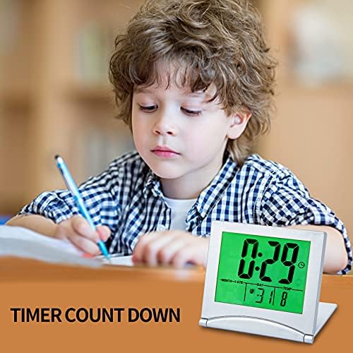 KANBIT Small Digital Travel Alarm Clock with Backlight and Temperature