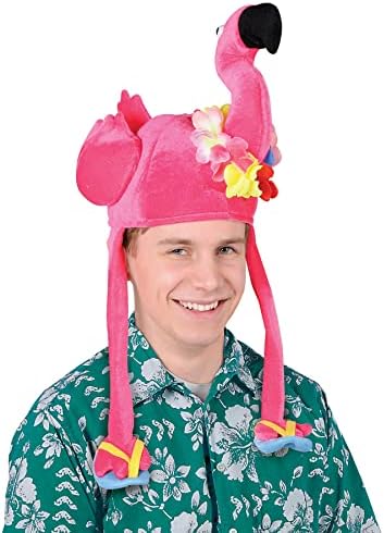 Beistle Unisex Plush Pink Flamingo Hat for Parties