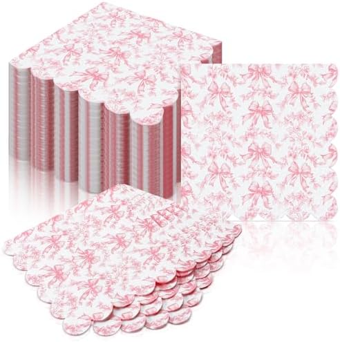 150 Pcs Pink Bow Napkins Coquette Party Supplies