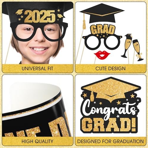2025 Graduation Photo Booth Props Set - 35 Pcs