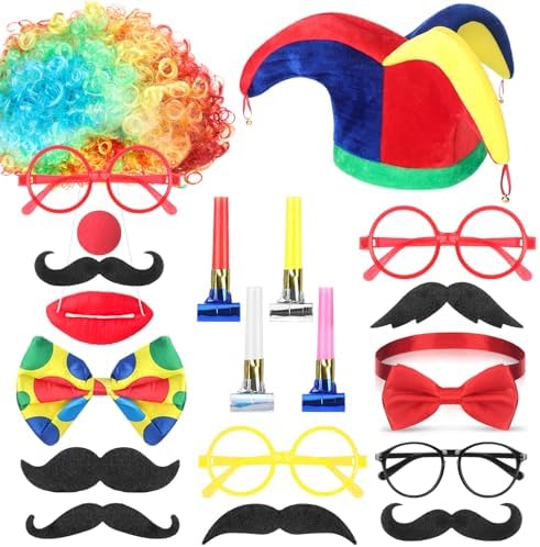 26 Piece Circus Photo Booth Props Costume Set