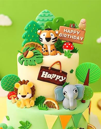 JeVenis Luxury Jungle Baby Animals Cake Decoration